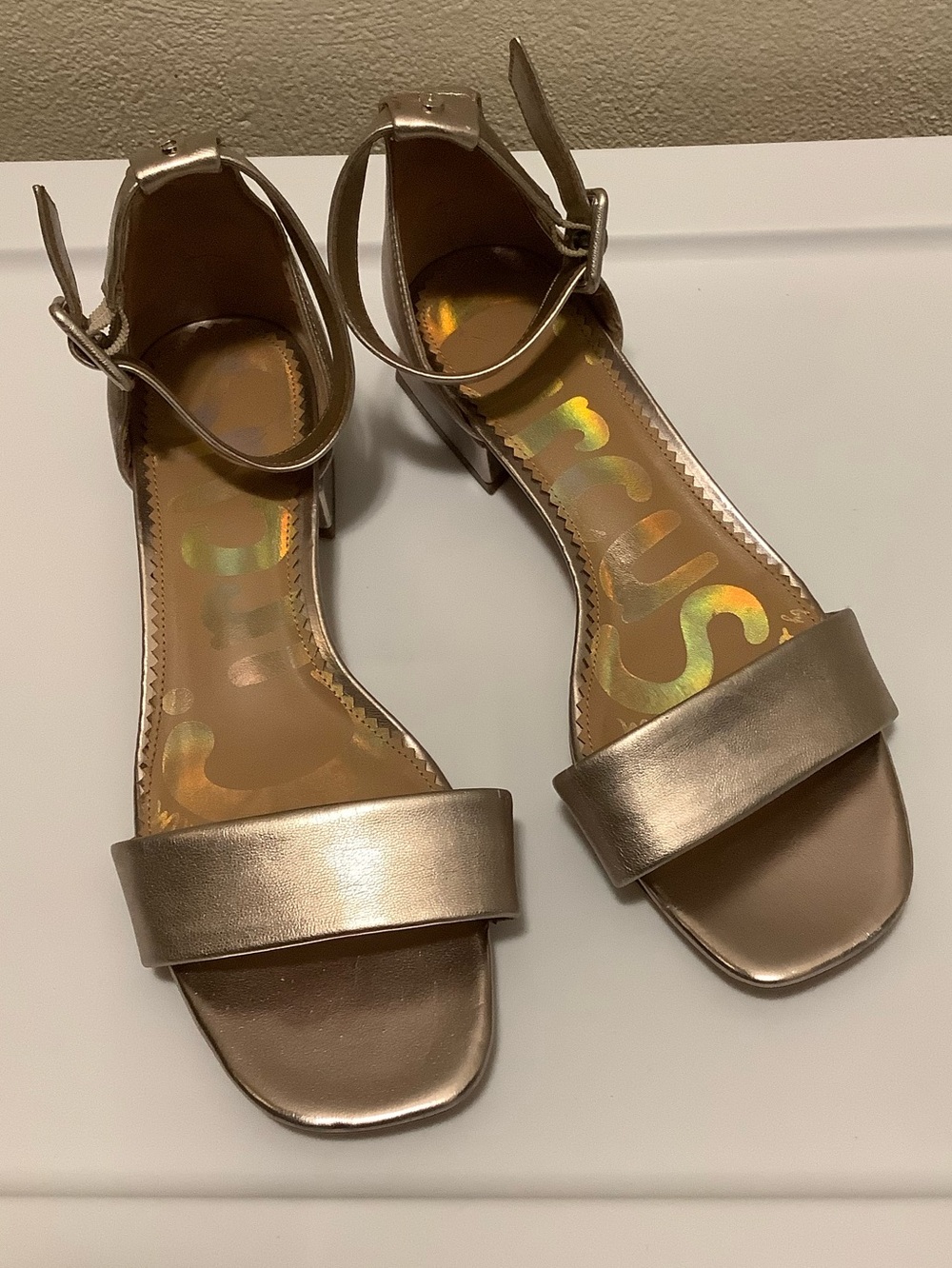 Circus by Sam Edelman Wmns Sz 9 JADE Flat Sandals Champagne Blush Block Heel